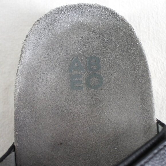 Abeo Gabie Sandals Womens Size 10 N Black Leather Adjustable Strap Wedge - Picture 9 of 11